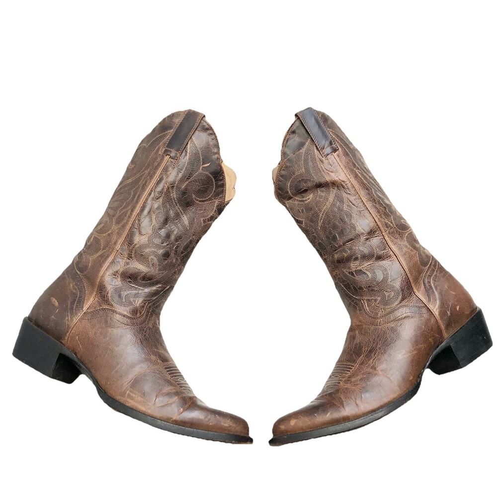 JB Dillon Genuine Goatskin Leather 10 B Western Farm Ranch Rodeo Cowboy Boots